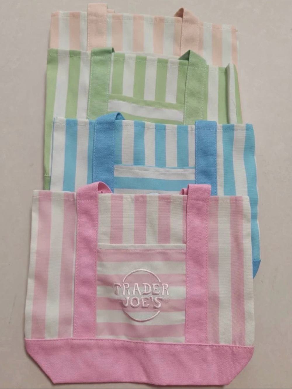 Tan Stripe Mini Tote Bag - Picture 2 of 2